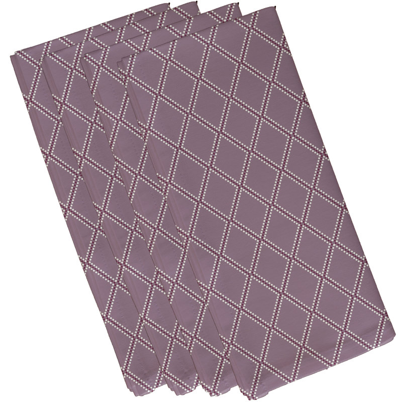 Ensemble de serviettes 4 pièces à motif de losanges Holiday Wishes, Violet