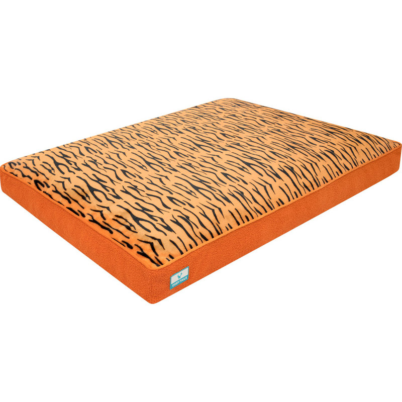 Orthopedic Shredded Memory Foam Pet Bed, 4" H x 44" W x 32" D, Orange