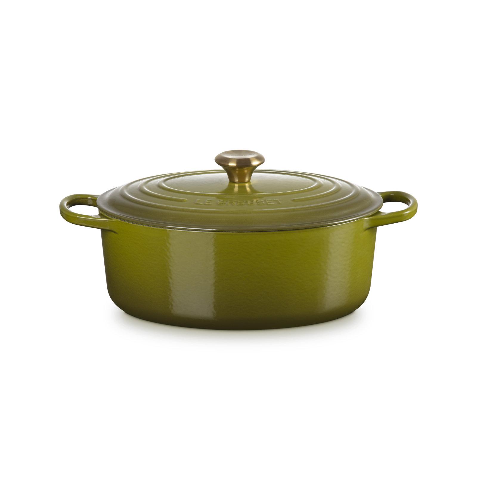 Enameled Cast Iron Oval Dutch Oven, 6.75 quarts, Olive