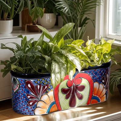 Desert Bloom Talavera Oval Planter