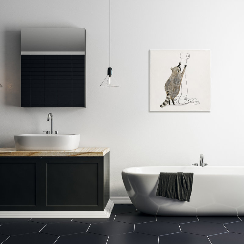Ramasseur de papier hygiénique raton laveur, H 24 po x l 24 po