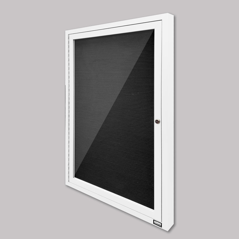 Tableau d'affichage mural fermé pour armoire d'annuaire, Blanc thermolaqué, Un, H 48 po x l 36 po