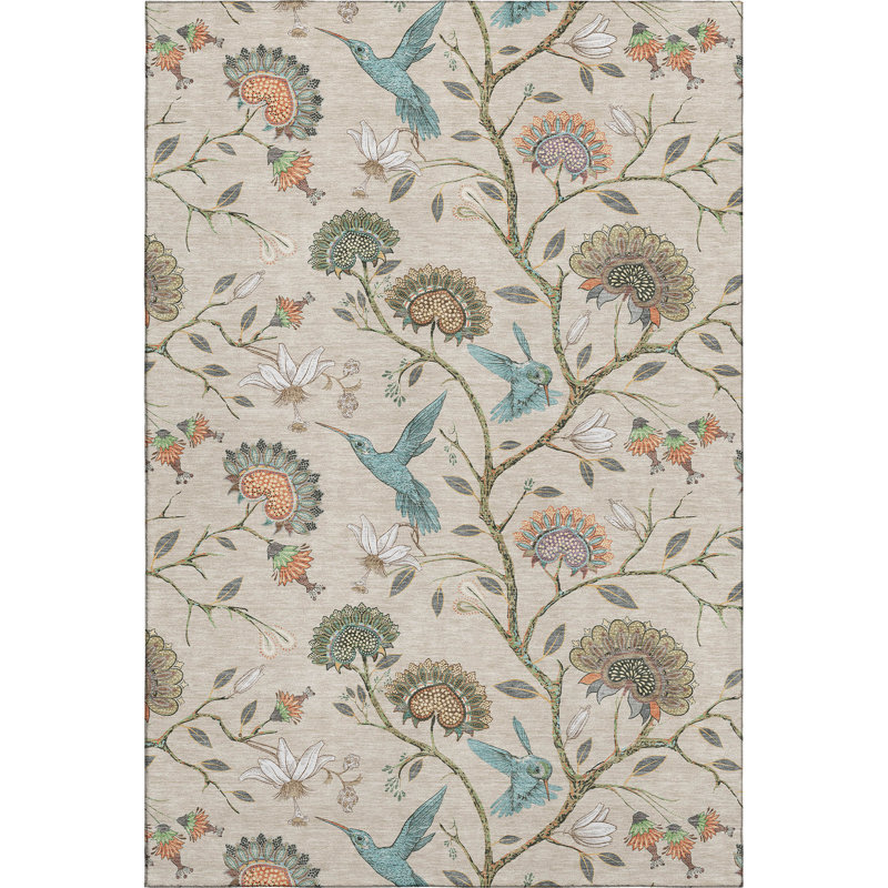 Tapis beige Cerrito AMF174 lavable à la machine de qualité supérieure Cerrito, Rectangle 2 pi 6 po x 3 pi 10 po