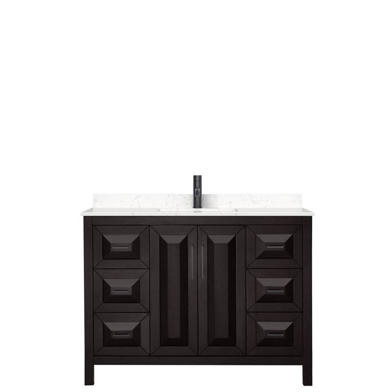Daria Single Bathroom Vanity Set, Dark Espresso, Matte Black, 60"