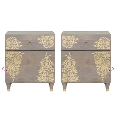 50cm W Solid Wood Bedside Table