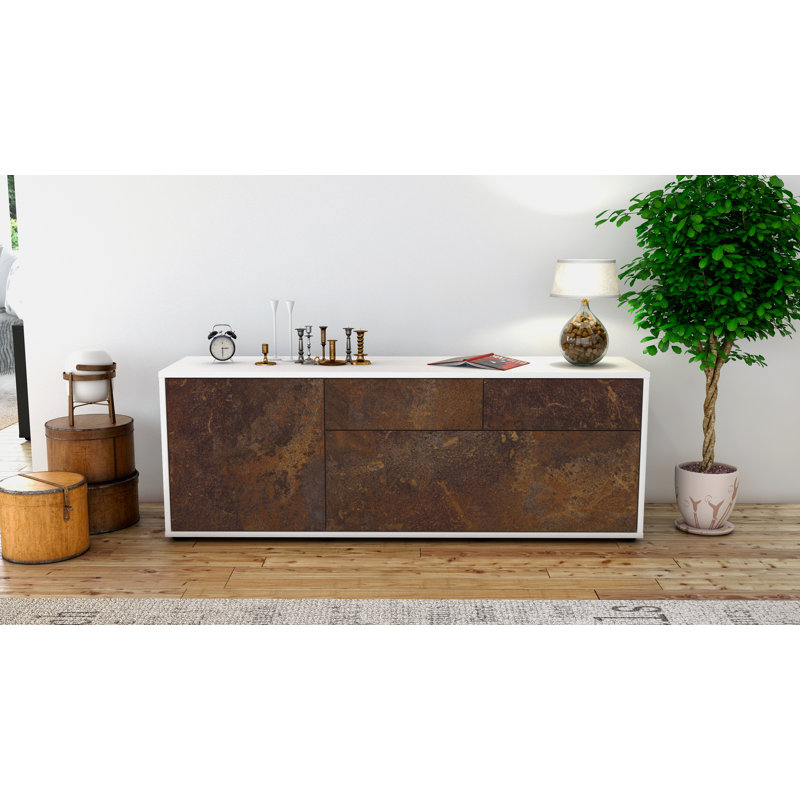 Yamaguchi Unfinished TV Stand for TVs up to 60", Rust / Matte White