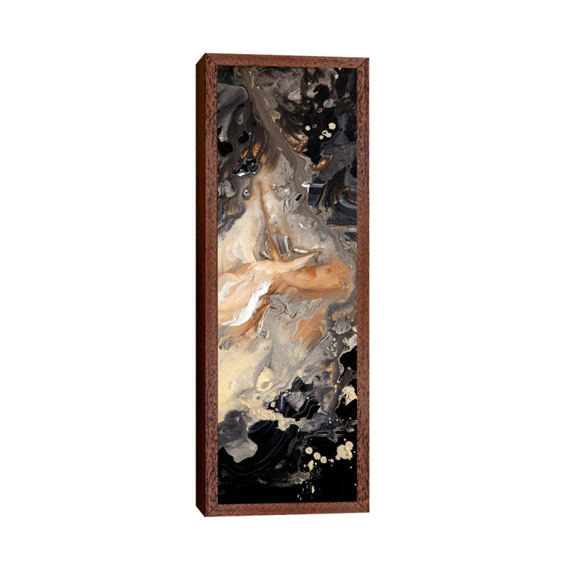 Starry Night Panel III 1 Piece Panoramic Wall Art on Canvas, 30.48 cm H x 91.44 cm W, Brown Framed