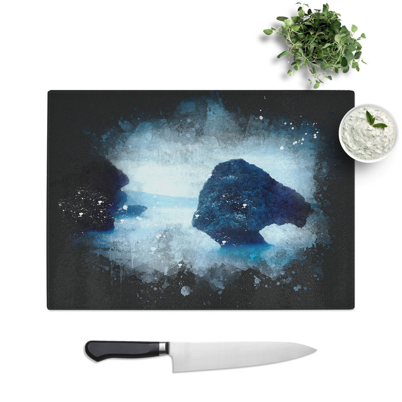 Barbados Beach Paint Splash Chopping Board, 0.4cm H x 28.5cm W x 39cm L