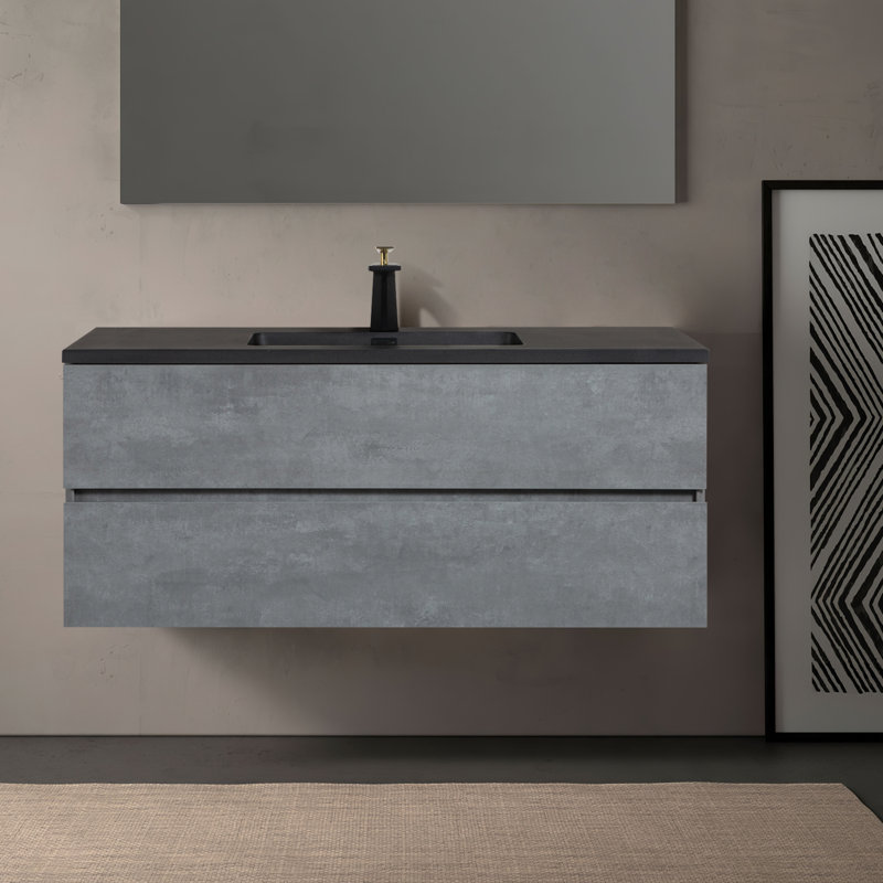 47.25'' Double Bathroom Vanity with Resin Top
