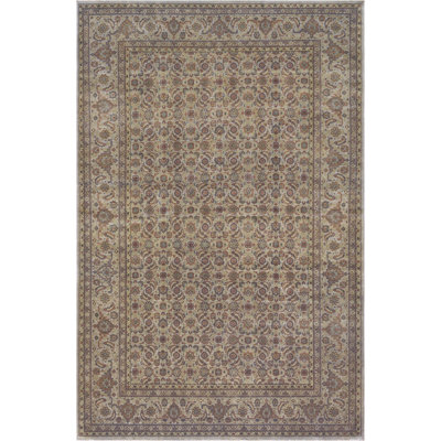 Tapis beige/brun en laine Tabriz