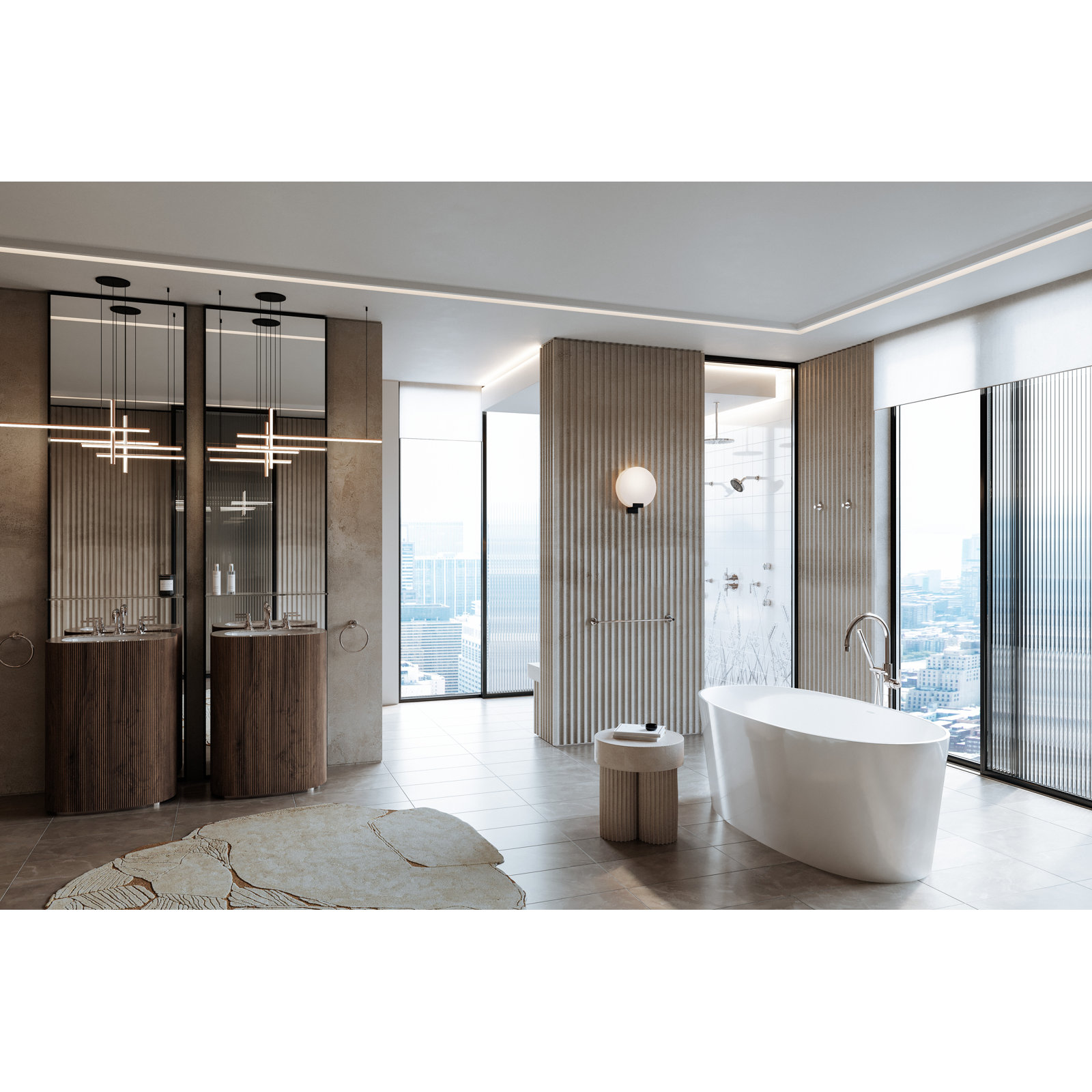 Seymour Floor Tub Spout with Diverter, Polished Nickel