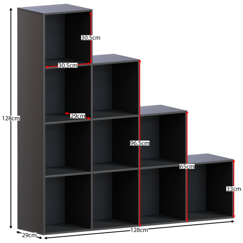 128cm H x 128cm W Cube Bookcase, Black
