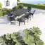 Elegant Black Aluminum Patio Dining Set, Space-saving Modern Charm