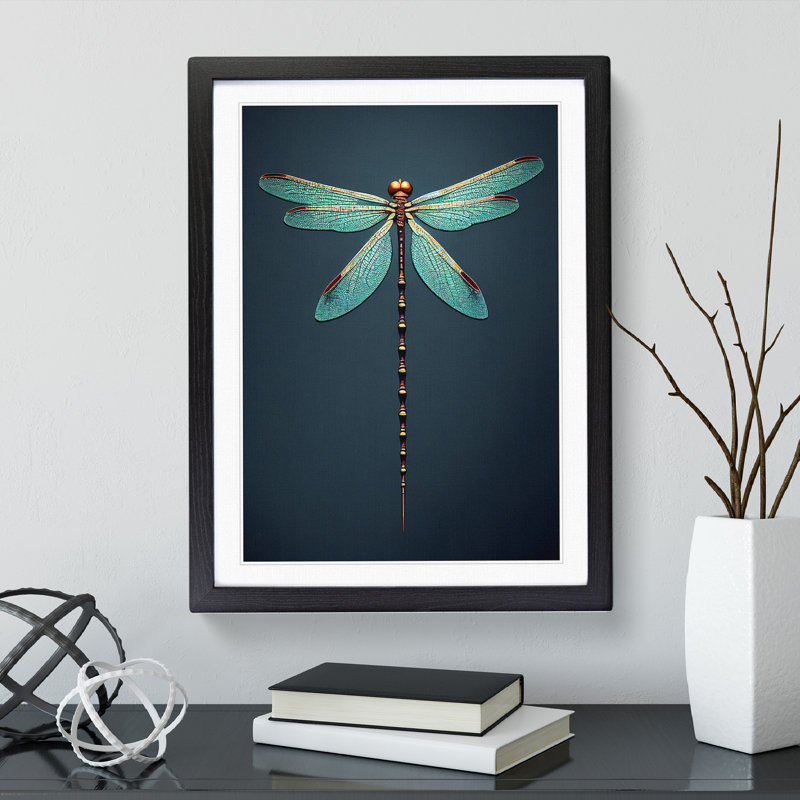 Dainty Dragonfly - Framed Print, Black, 64cm H x 46cm W x 2cm D