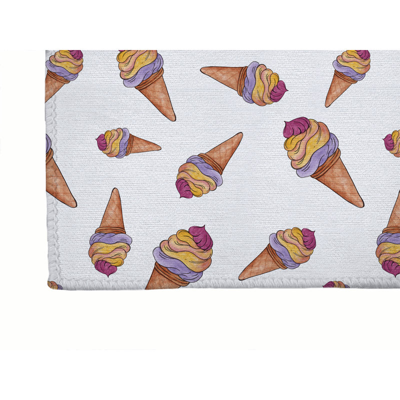 Tapis de bureau léger Summer Ice Cream, L 48 po x P 72 po, Blanc