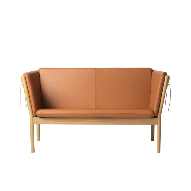J148 Leather Loveseat, Cognac