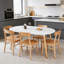 Extendable Dining Table,100/140/180X100x75cm,Wood Leg,Black MDF Table-50050538
