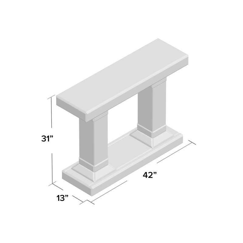 42'' Glass Top Console Table
