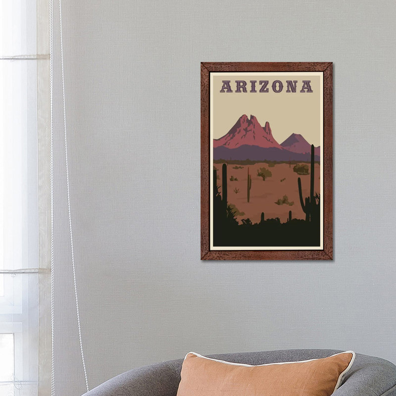 Arizona - Print on Canvas, 152.5 cm H x 101.5 cm W, Brown Framed