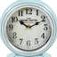 Roman Numeral Metal Mechanical Tabletop Clock with Alarm in Red/Blue