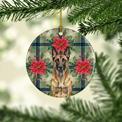 Ornement en céramique poinsettias belges Malinois