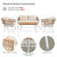 Ensembles de salle à manger avec corde et table en bois d'acacia Boho
