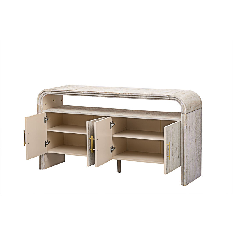 Storage Cabinet Sideboard, Natural Wood