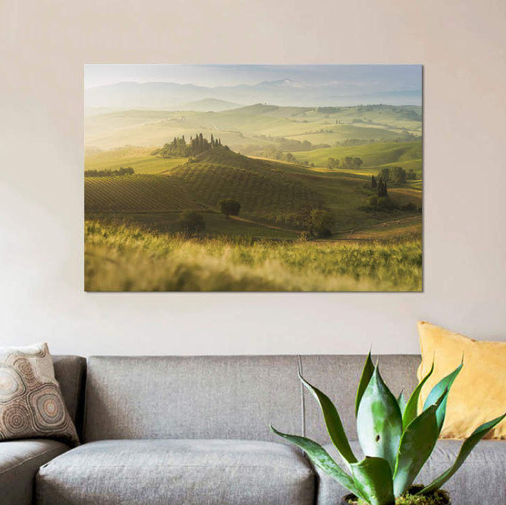 Printemps en Toscane par Daniel Kordan, reproduction d'art sur toile tendue, H 12 po x l 18 po x P 1,5 po, Pas de tapis