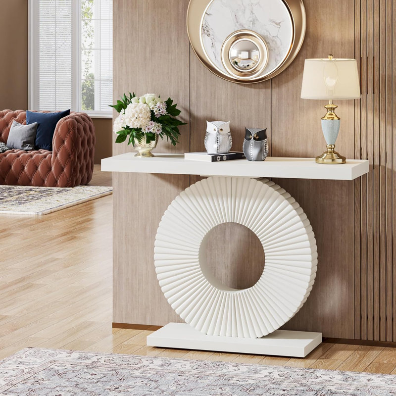 100Cm Console Table Slim Hallway Table, White