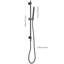 Douche à main noir mat avec boyau de 59 pouces, barre coulissante de 28 pouces et barre de boyau d'arrosage réglable en hauteur