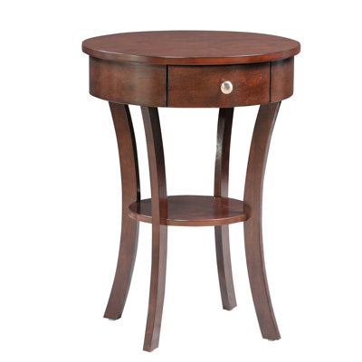 Moravian Solid Wood End Table with Storage