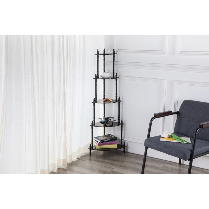 Chaundeler Corner Bookcase, (5 Shelves) 47.51"H x 20"W x 14.5"D