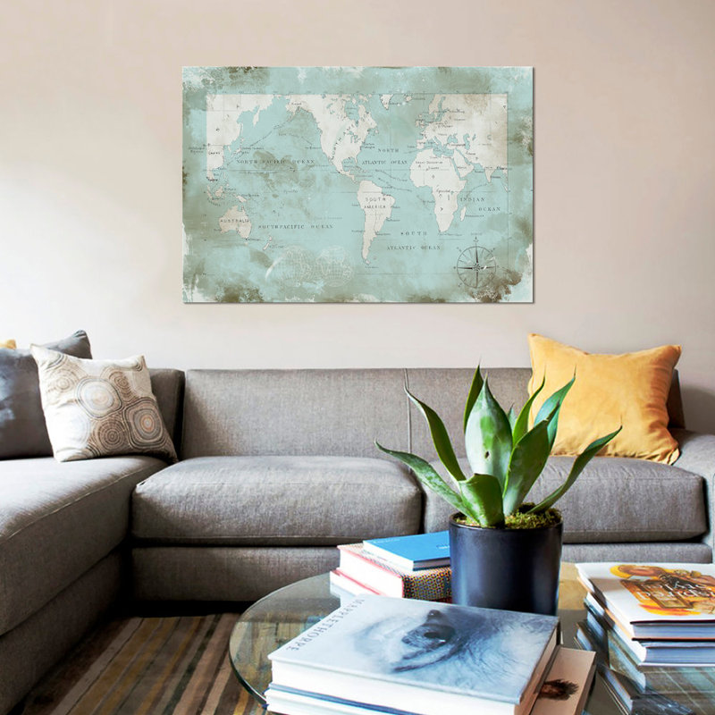 « ocean blue », impression sur toile, H 40 po x l 60 po x P 1,5 po, Toile tendue, Pas de tapis