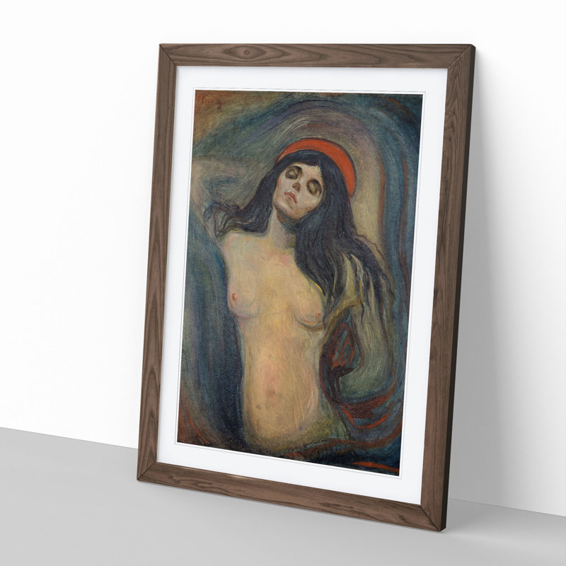 Madonna Vol.2 by Edvard Munch - Picture Frame Painting, Walnut Framed, 65cm H x 48cm W x 2cm D