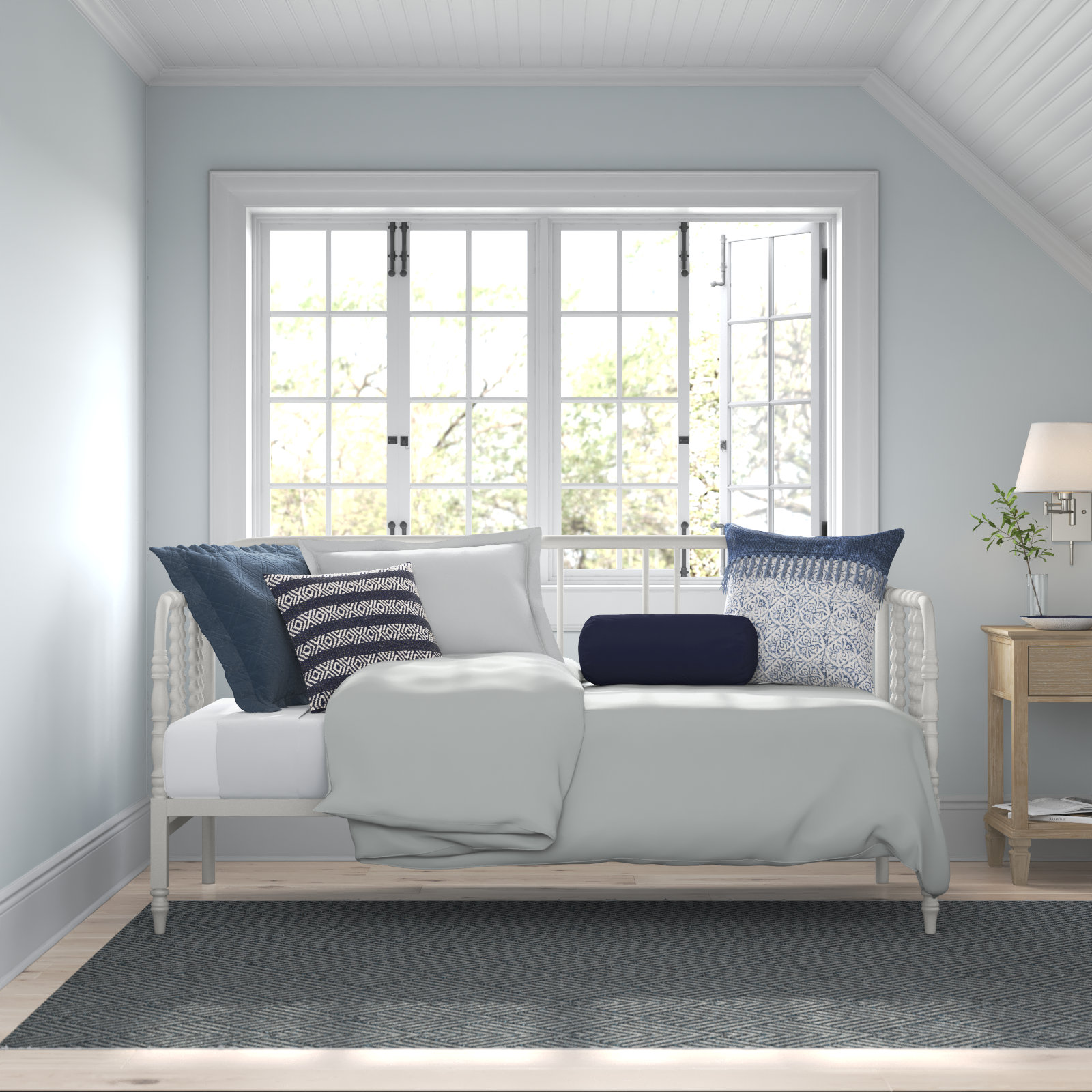 Abrielle Twin Iron Daybed, White