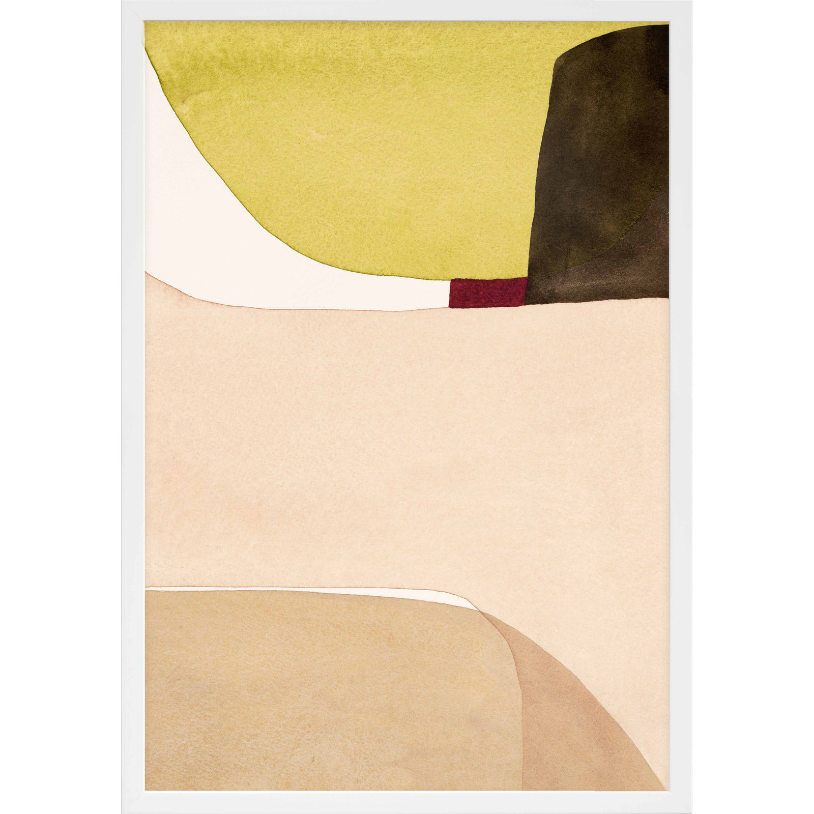Divided "It Is All Neutral" Print by Julia Balfour, 30" H x 21" W x 1.25" D, White Picture Framed Paper