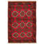 Tapis décoratif en laine de conception unique noué à la main new age esari rouge/brun 3 pi 5 po x 5 pi 1 po
