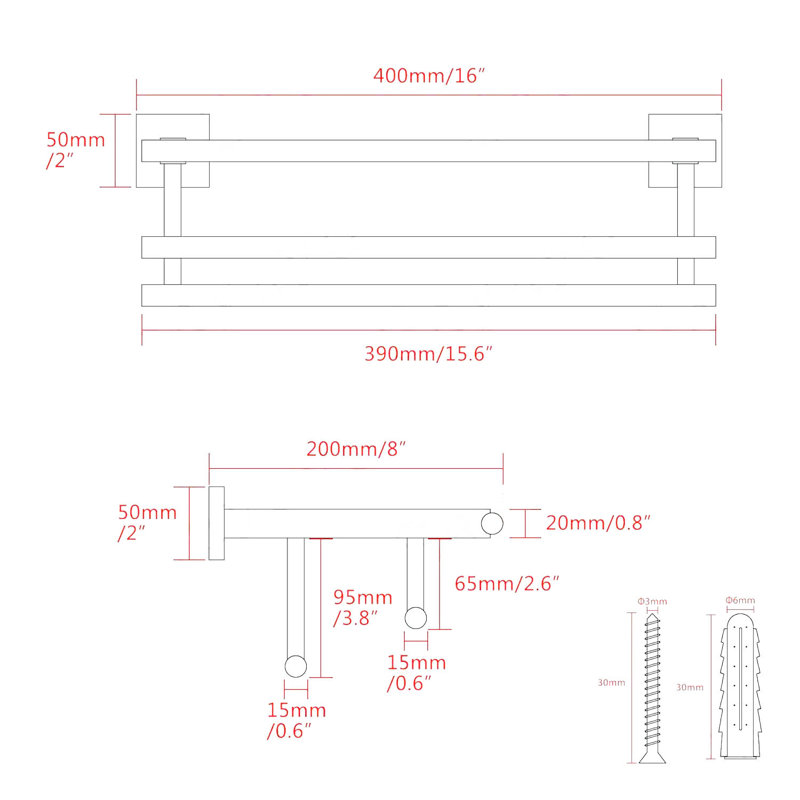 Wall Mounted Required Towel Rack, Black