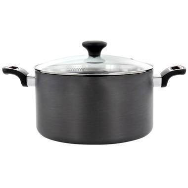 Cooks Essentials 6 Qt Stock Pot W/ Lid Non Stick Forged Aluminum 9” Pour  Spout