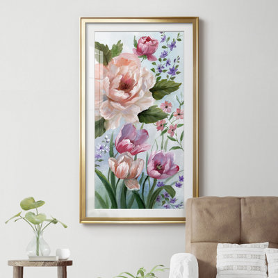 «Romantic Botanical I», reproduction d'art graphique sur papier encadré