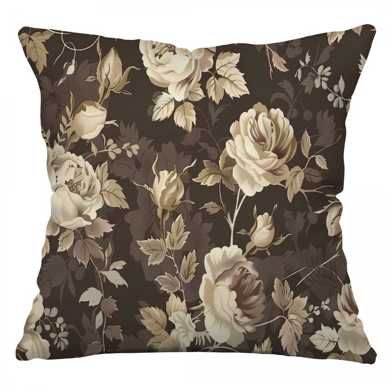 Coussin Rose Blooms, H 14 po x l 14 po