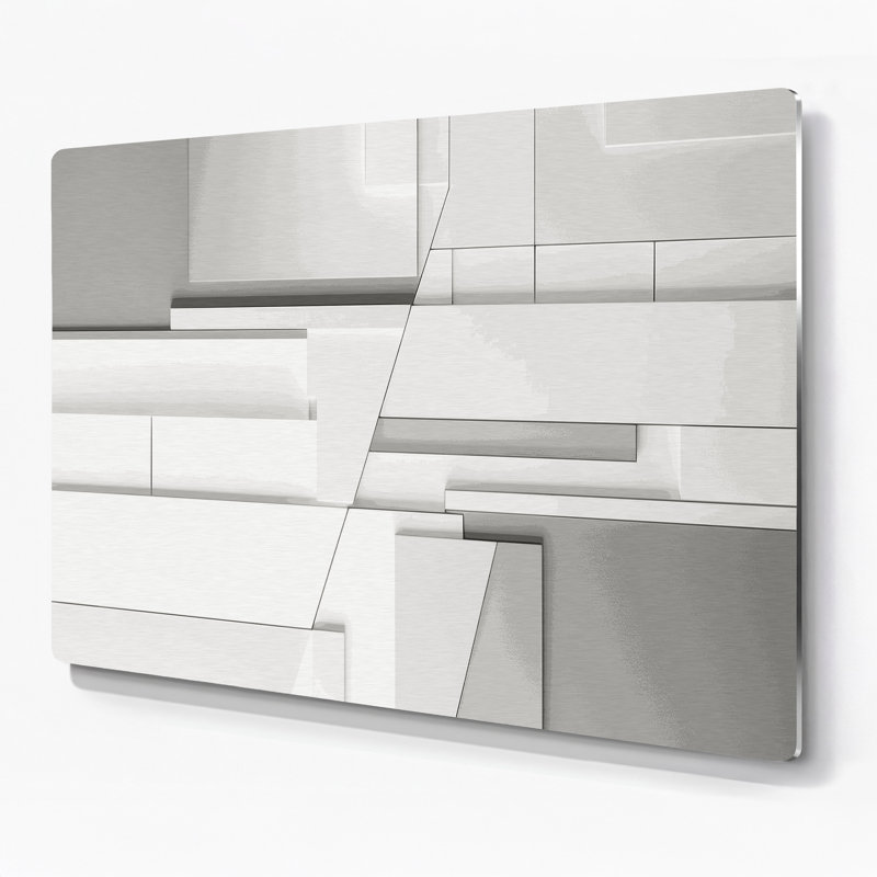 Minimalisme 18, art mural en métal beige, H 12 po x l 18 po