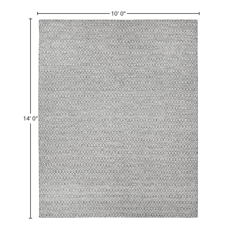 Chatham Geometric Area Rug in Black/White, Rectangle 10' x 14'