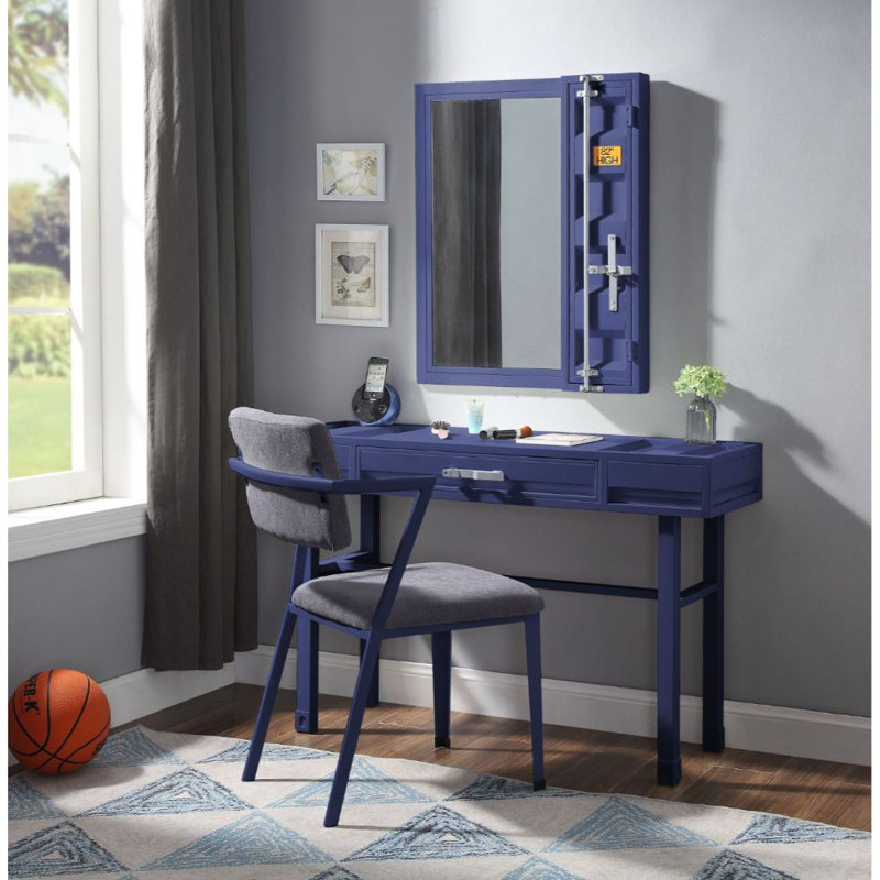 Bureau de coiffeuse Cargo, Bleu