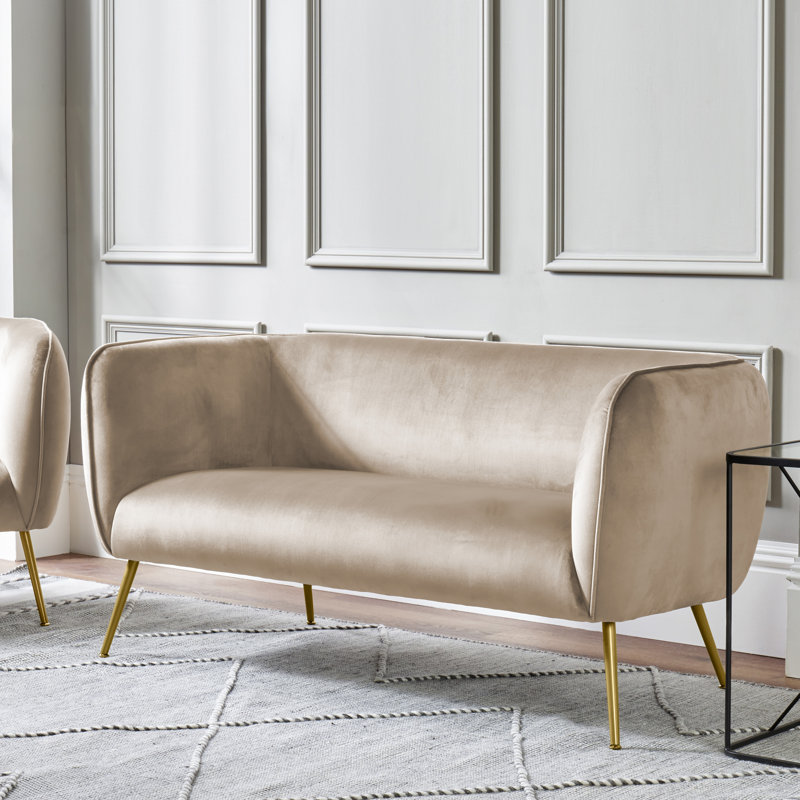 Lucca 2 Seater Velvet Sofa, Biscuit Beige