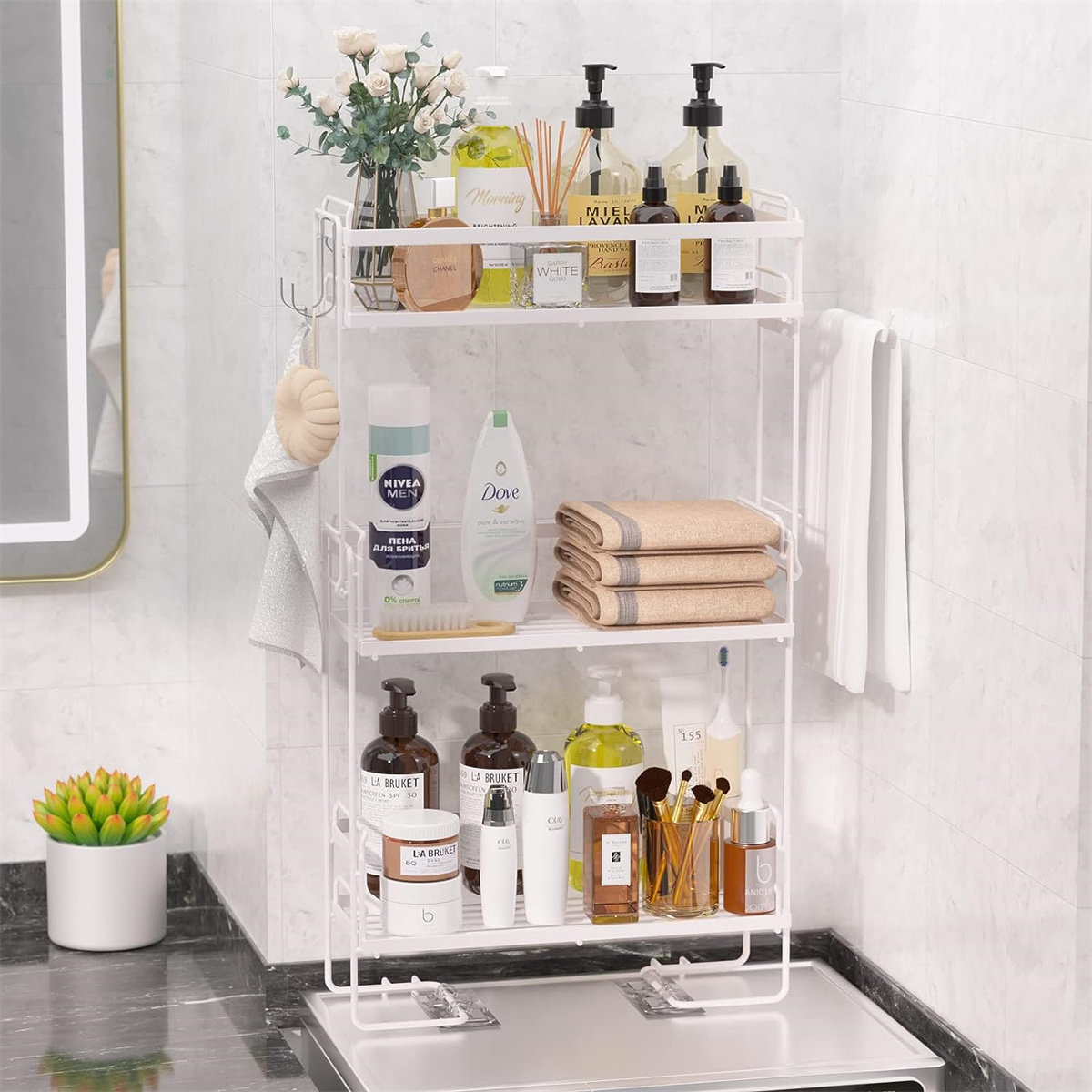 Bathroom Handsink Pool Shelves Shampoo Holder Kitchen Storage Rack Mess  Shower Organizer Wall Holder Space Saver Household Items