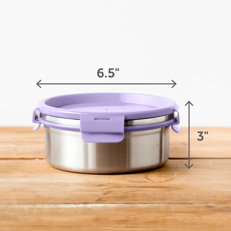 LunchBots Rounds Stainless Steel Leak Proof Food Containers Purple