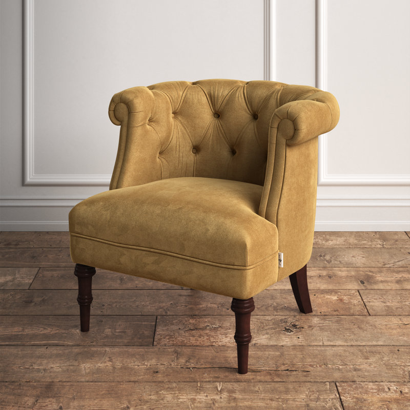 Fauteuil Chesterfield de 30,5 po Assiya, Doré