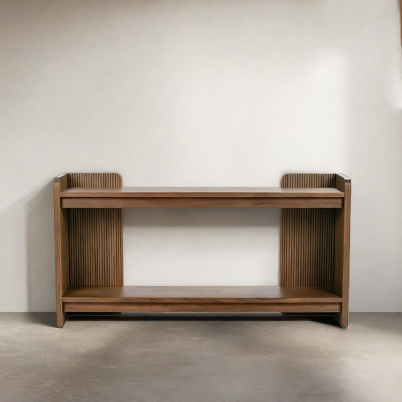 Console pratique rétro, minimaliste et multifonctionnelle, H 31,5 po x l 70,87 po x P 15,75 po, Brun
