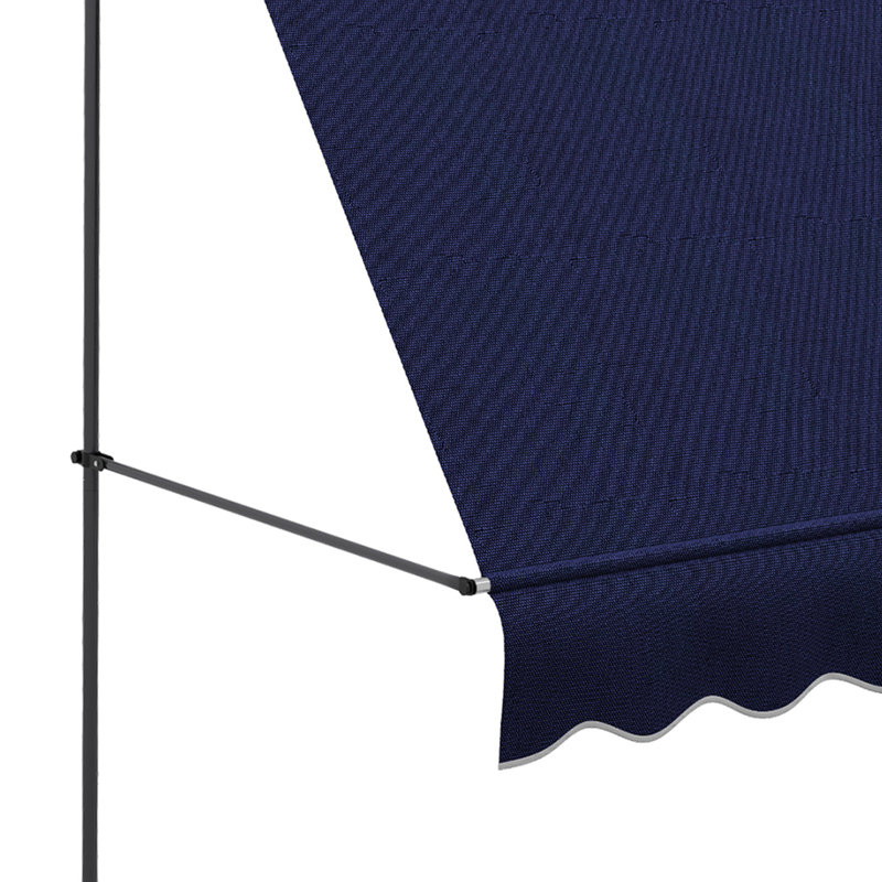 Auvent de terrasse rétractable en polyester Outsunny D, Bleu, H 118,1 po x l 137,8 po x P 47,25 po